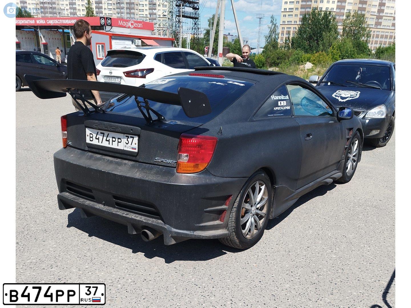 Фото автомобиля TOYOTA CELICA, 2000 — госномер В474РР37. Цвет: ЧЕРНЫЙ