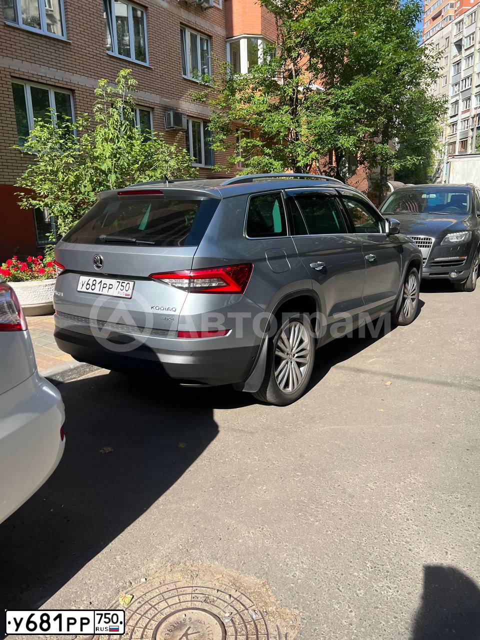 Фото автомобиля SKODA KODIAQ, 2017 — госномер У681РР750. Цвет: Серый