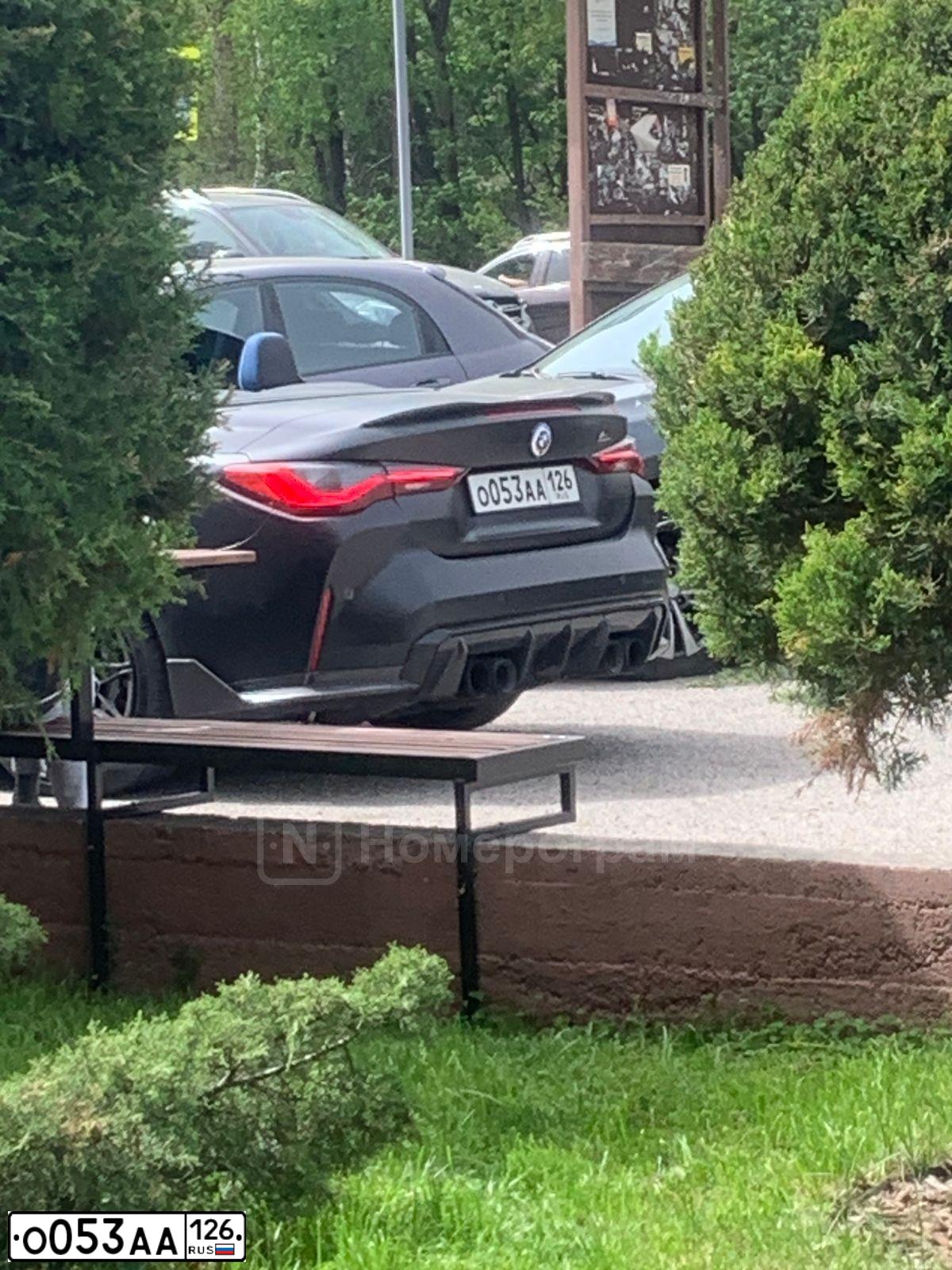 Фото автомобиля BMW БЕЗ МОДЕЛИ М4 СОМРЕТIТIОN М ХDRIVЕ, 2022 — госномер О053АА126. Цвет: ЧЕРНЫЙ
