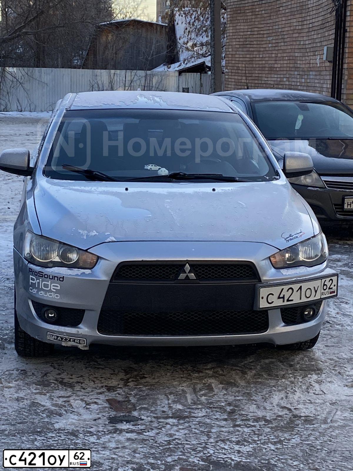 Фото автомобиля MITSUBISHI LANCER, 2008 — госномер С421ОУ62. Цвет: СЕРЕБРИСТЫЙ