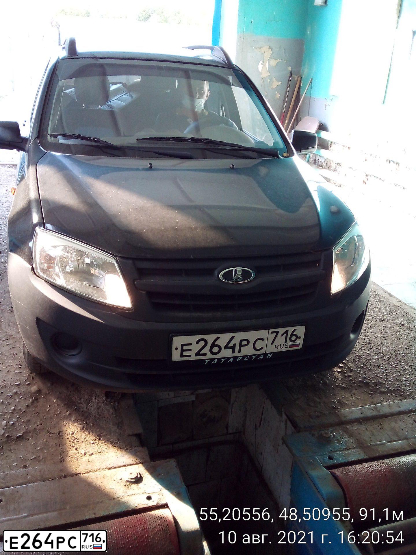 Фото автомобиля LADA 2190 GRANTA, 2012 — госномер Е264РС716. Цвет: серебристо-коричневый