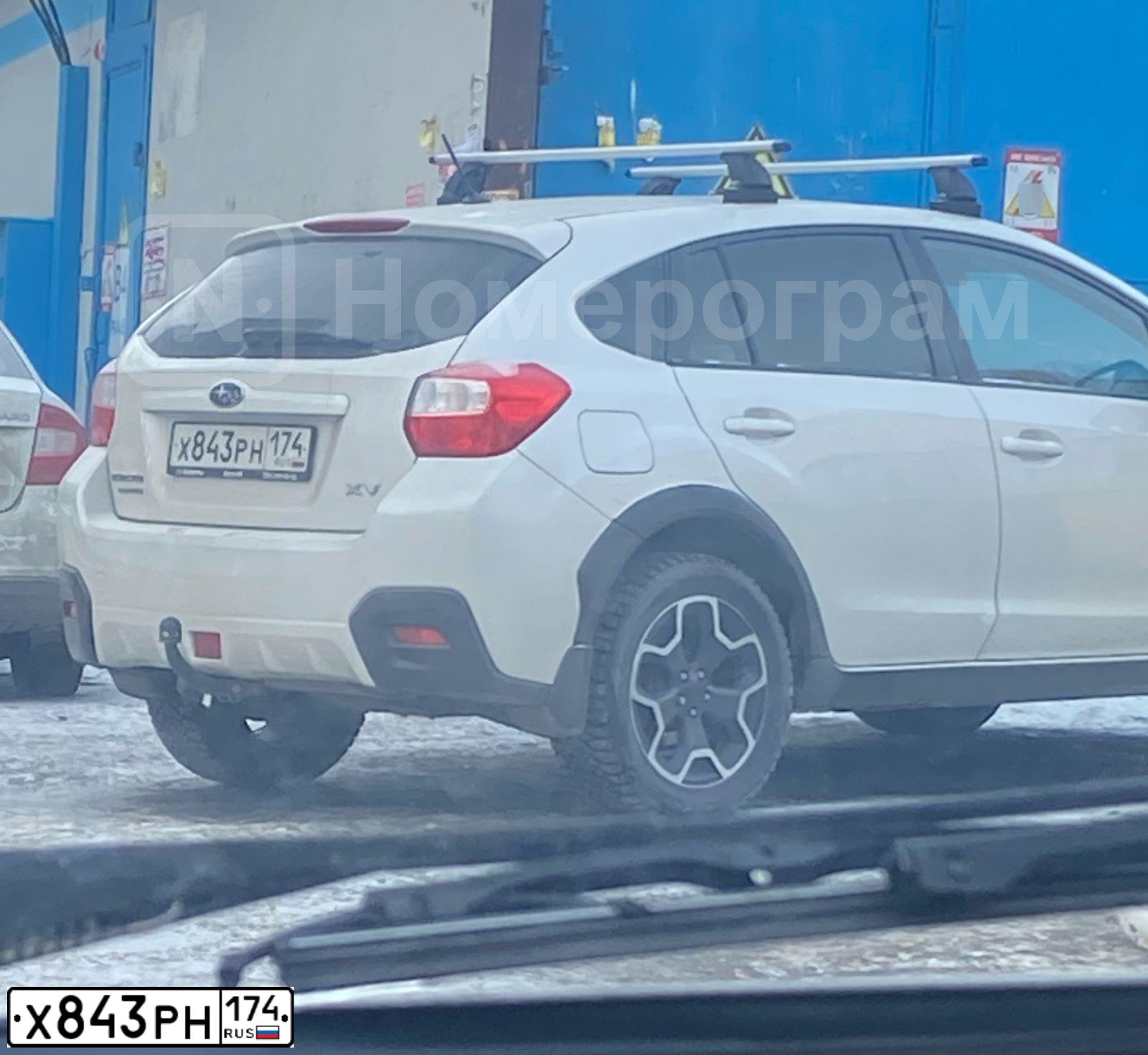 Фото автомобиля SUBARU IMPREZA, 2012 — госномер Х843РН174. Цвет: Белый