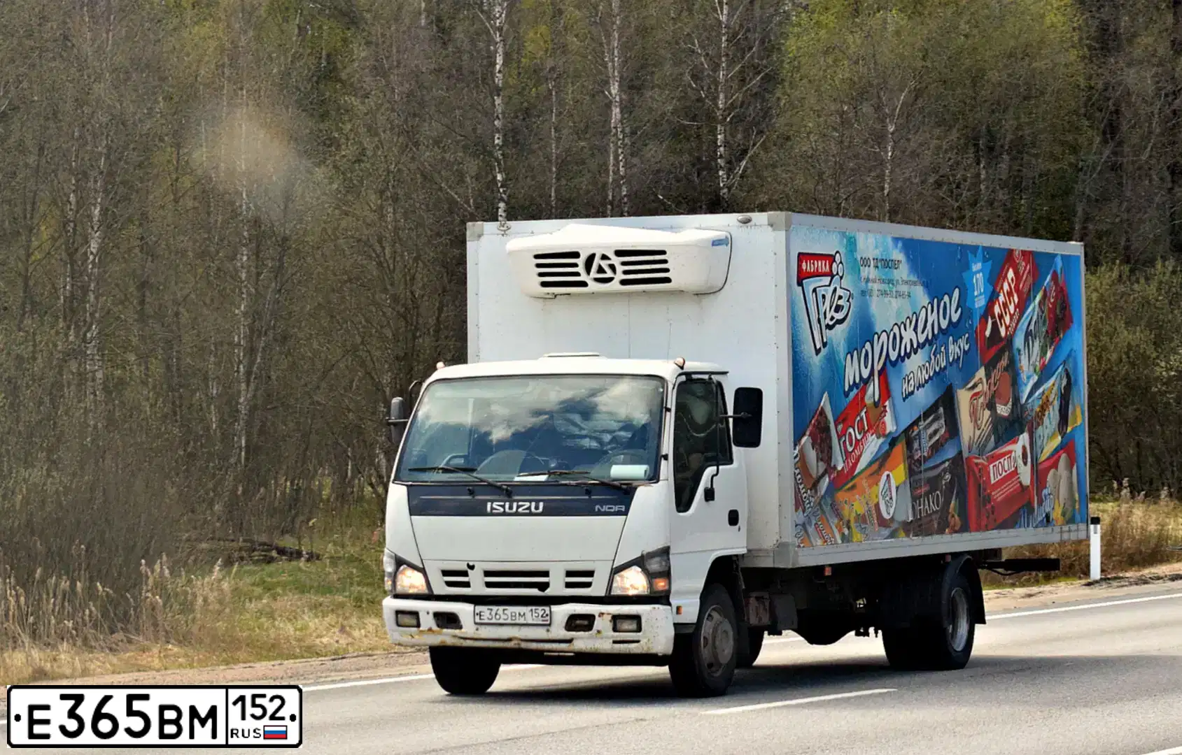 Фото автомобиля ISUZU NQR, 2011 — госномер Е365ВМ152. Цвет: БЕЛЫЙ