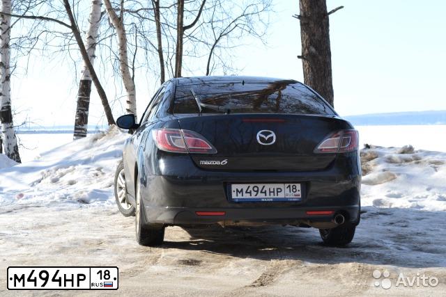 Фото автомобиля MAZDA 6, 2008 — госномер М494НР18. Цвет: ЧЕРНЫЙ
