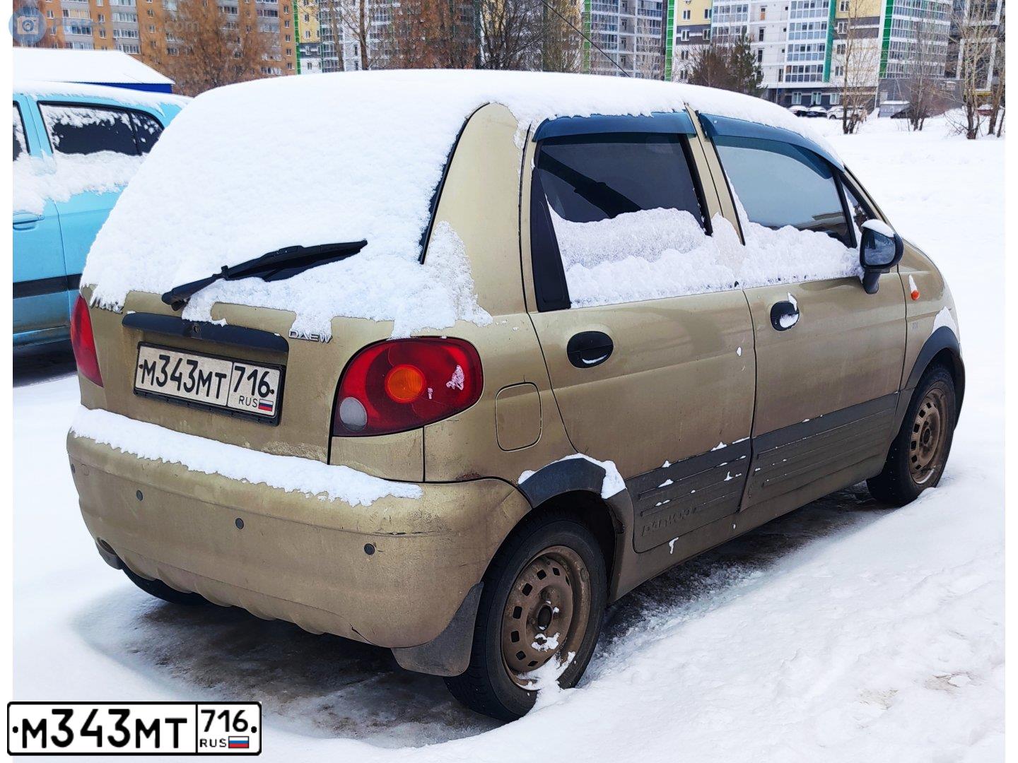 Фото автомобиля DAEWOO MATIZ, 2007 — госномер М343МТ716. Цвет: ПЕСОЧНО-БЕЖЕВЫЙ