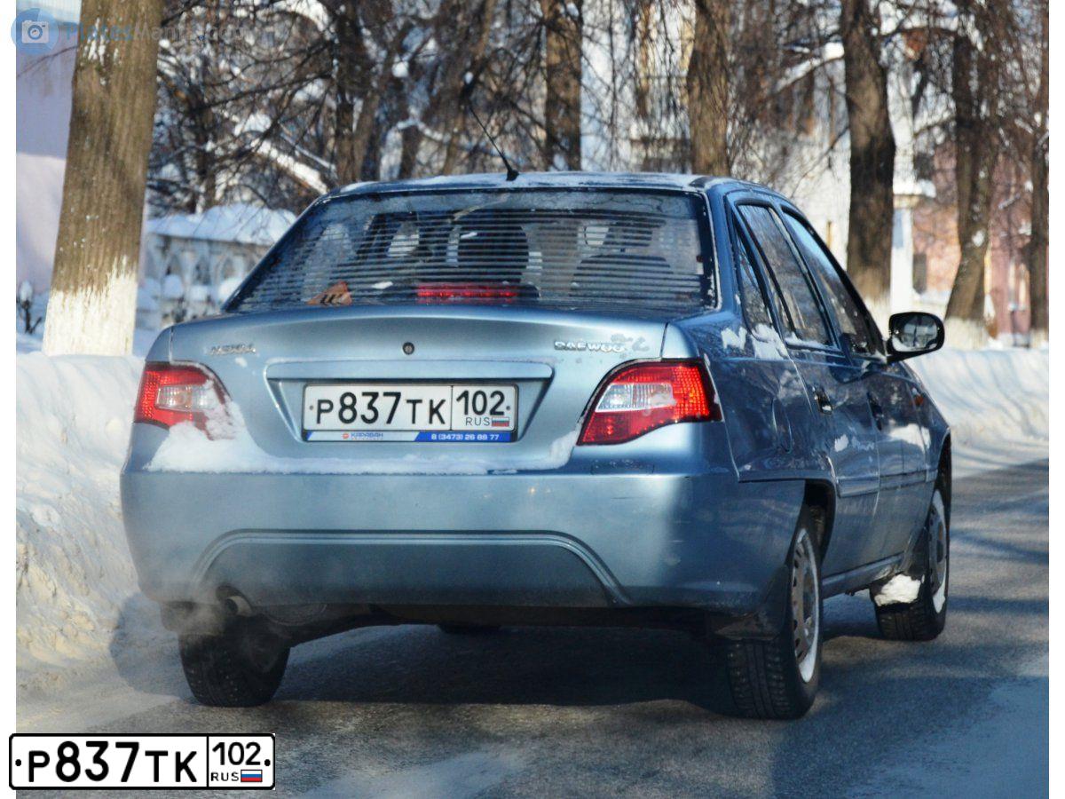 Фото автомобиля DAEWOO NEXIA, 2013 — госномер Р837ТК102. Цвет: СЕРО-ПЕРЛАМУТРОВЫЙ