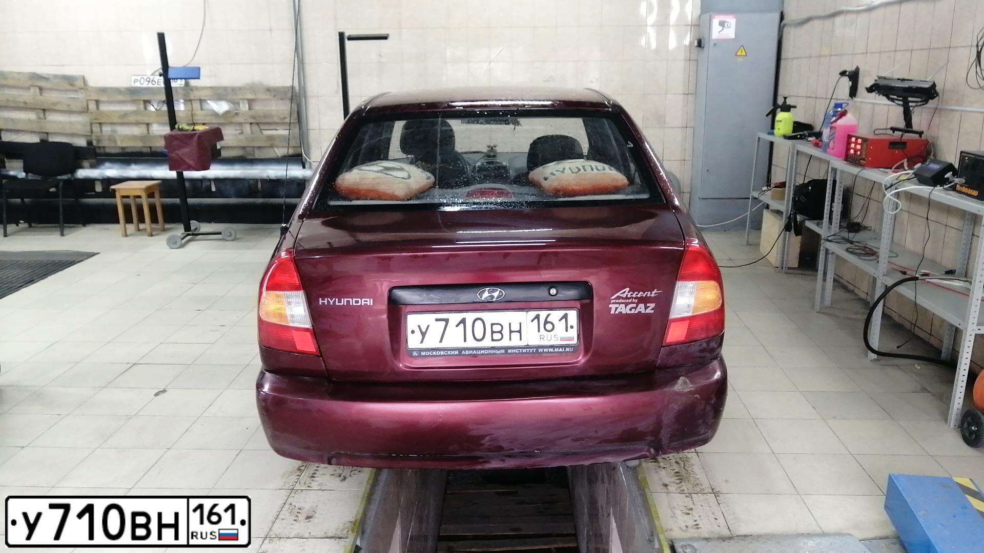 Фото автомобиля TAGAZ ACCENT, 2008 — госномер У710ВН161. Цвет: КРАСНЫЙ
