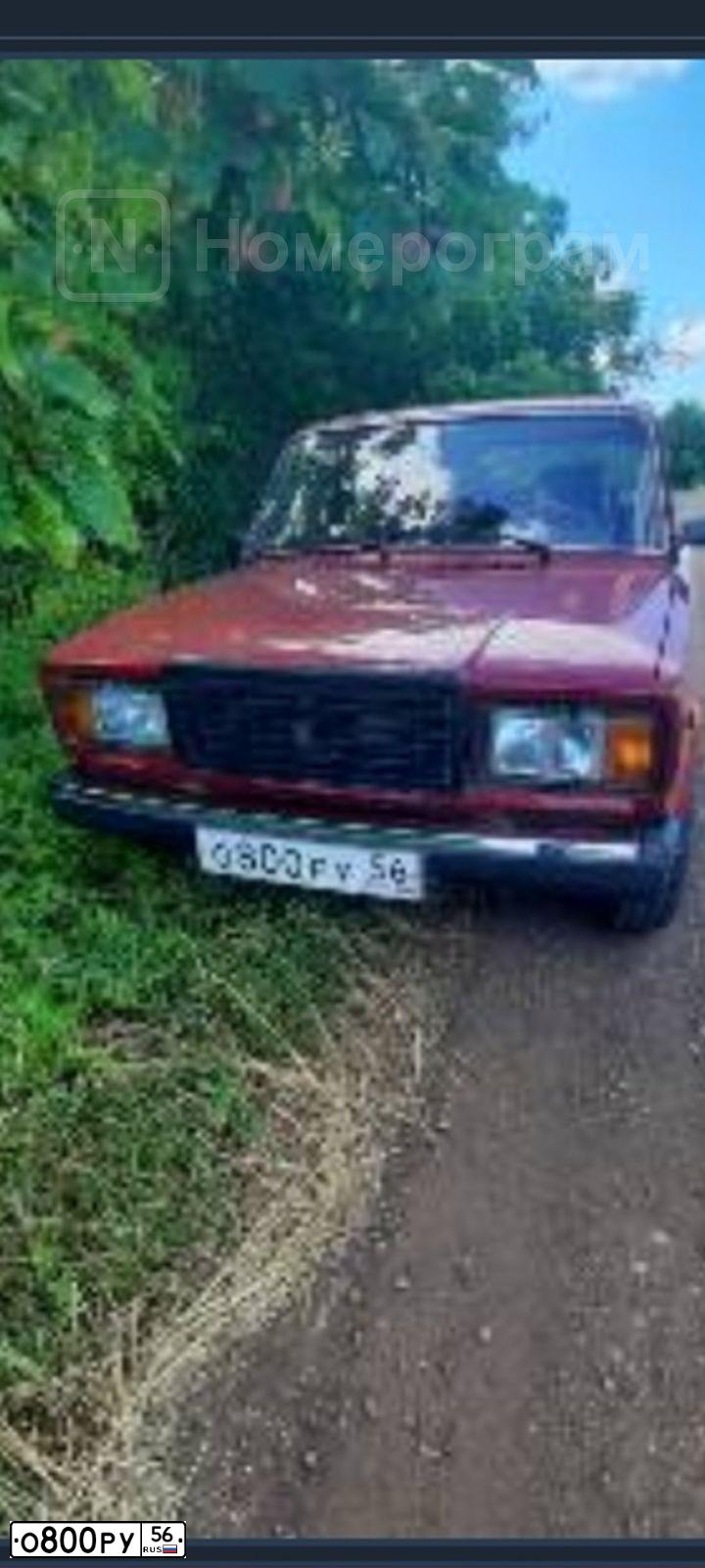 Фото автомобиля LADA 2107, 2008 — госномер О800РУ56. Цвет: ВИШНЕВЫЙ