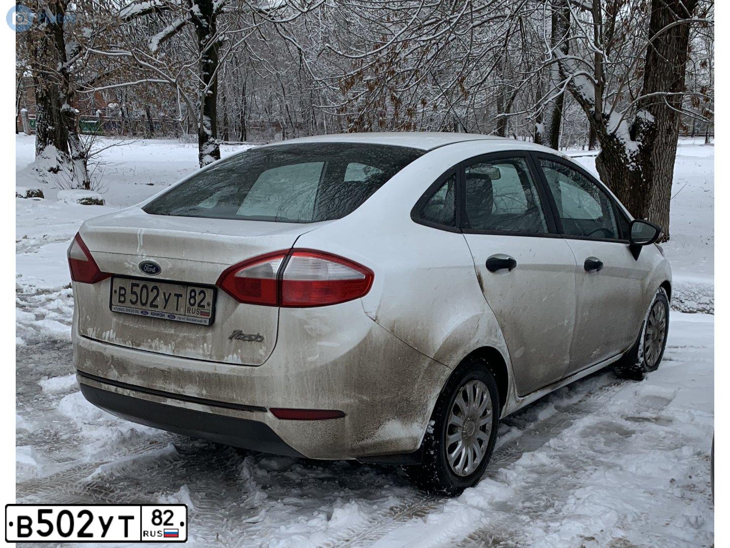 Фото автомобиля FORD FIESTA / ASPIRE, 2016 — госномер В502УТ82. Цвет: БЕЛЫЙ