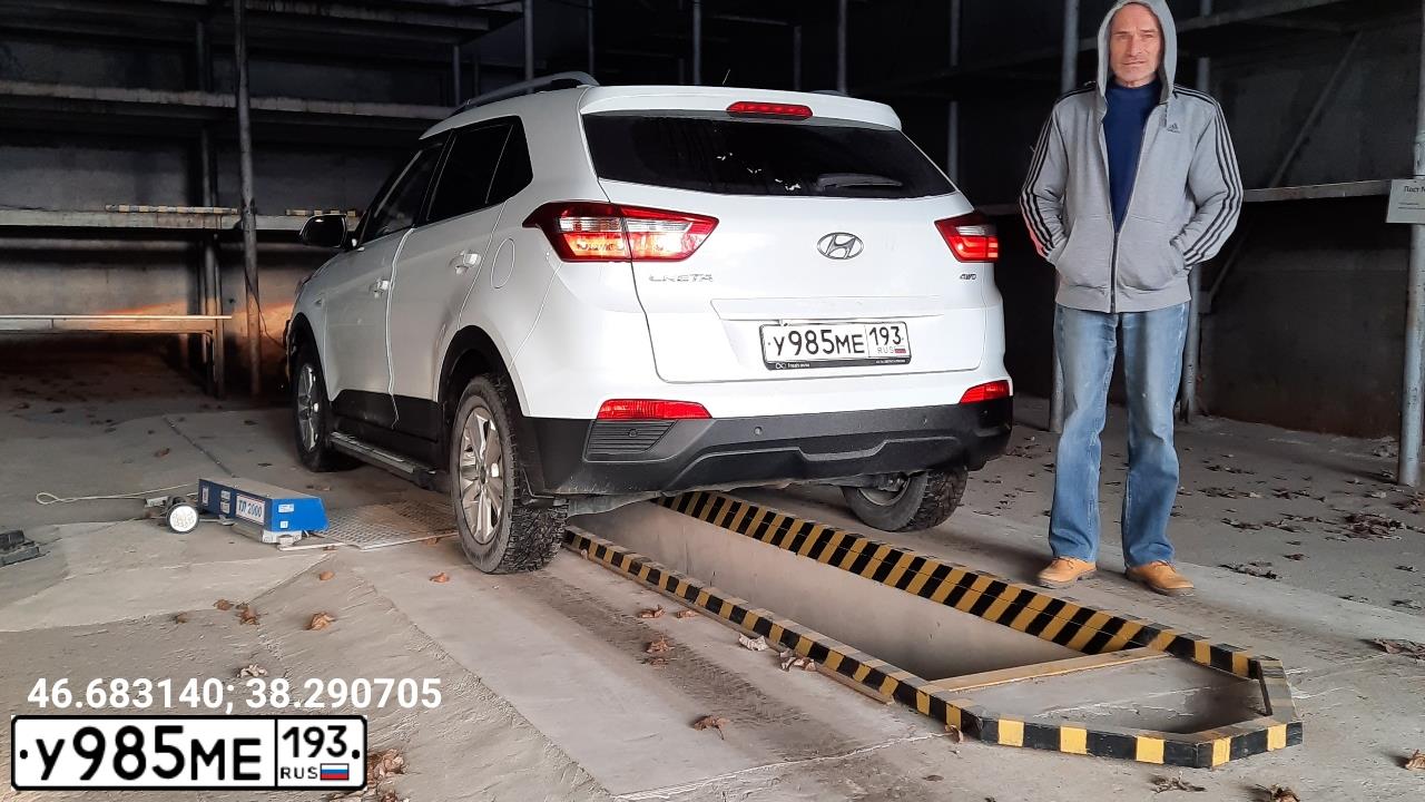 Фото автомобиля HYUNDAI CRETA, 2018 — госномер У985МЕ193. Цвет: Белый