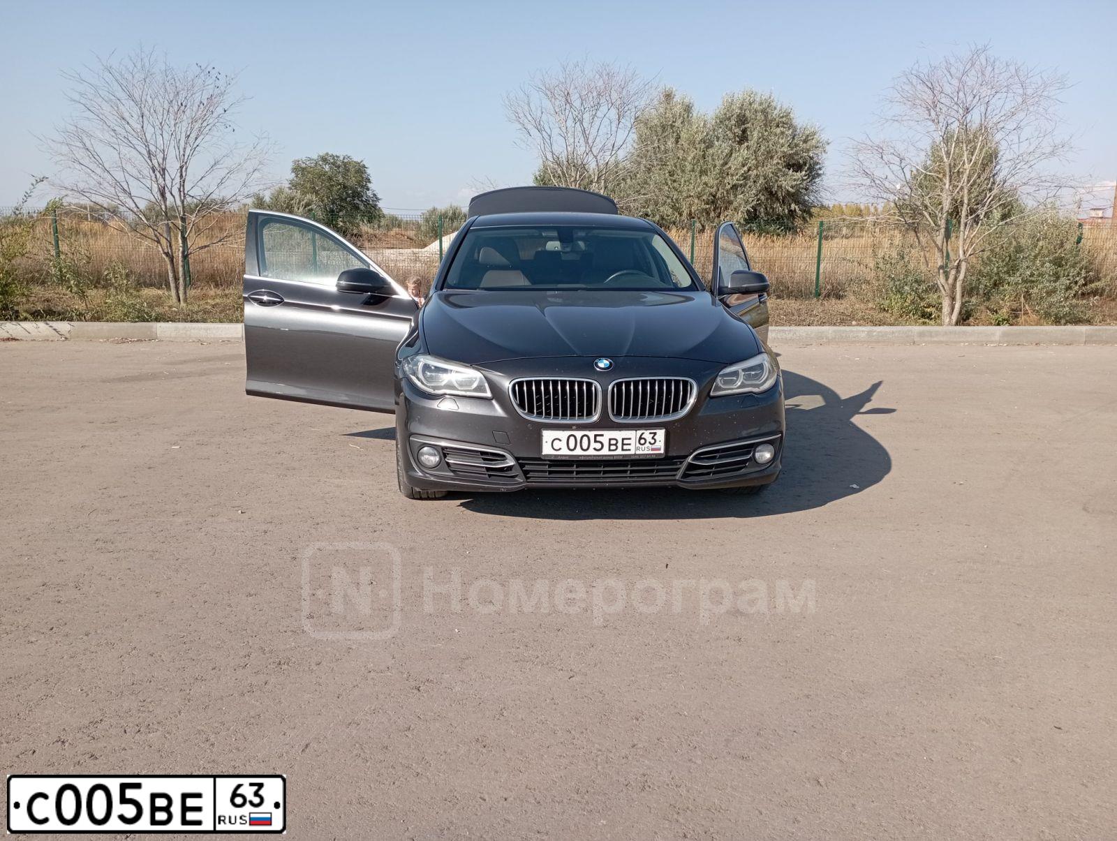 Фото автомобиля BMW SERIE 5, 2014 — госномер С005ВЕ63. Цвет: ТЕМНО-СЕРЫЙ