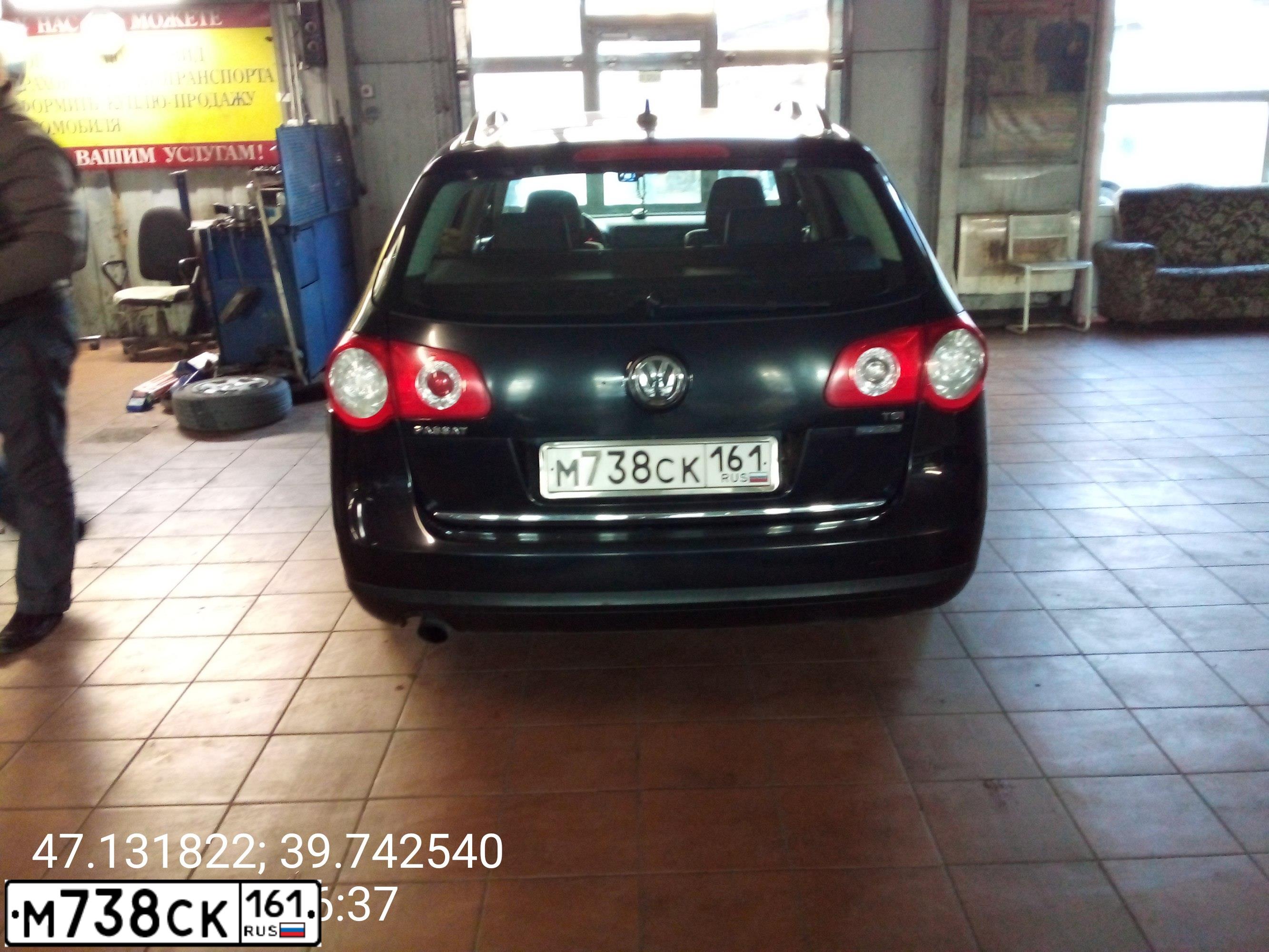 Фото автомобиля VOLKSWAGEN PASSAT, 2009 — госномер М738СК161. Цвет: ЧЕРНЫЙ