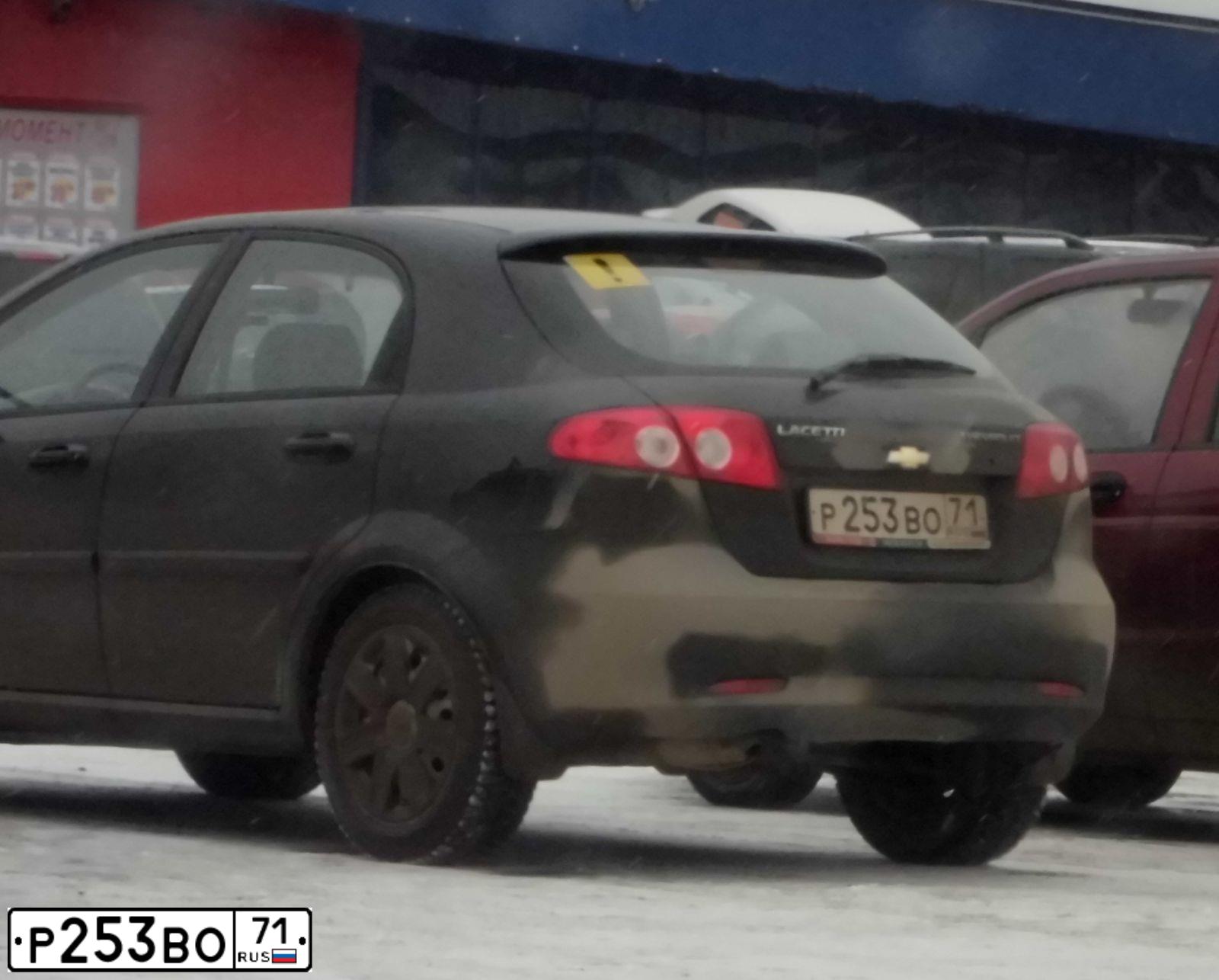 Фото автомобиля CHEVROLET LACETTI, 2012 — госномер Р253ВО71. Цвет: ЧЕРНЫЙ