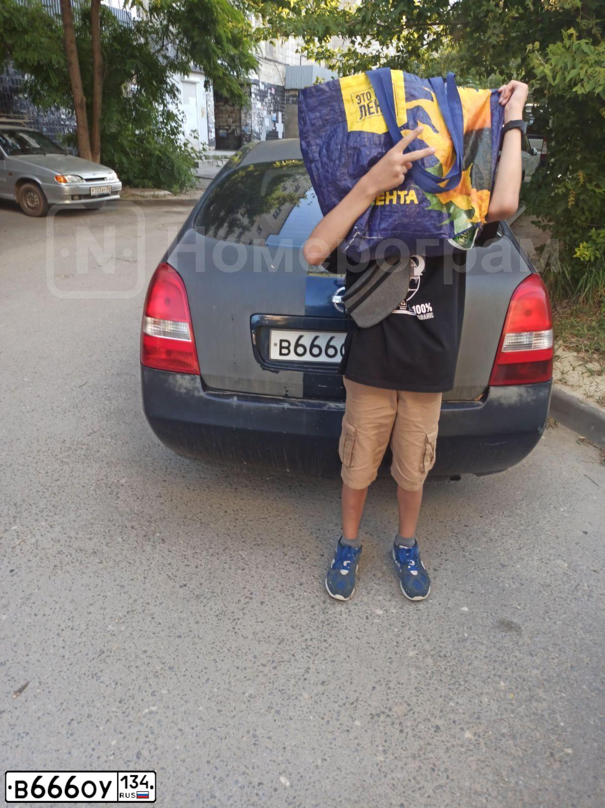 Фото автомобиля NISSAN PRIMERA, 2003 — госномер В666ОУ134. Цвет: СИНИЙ ТЕМНЫЙ