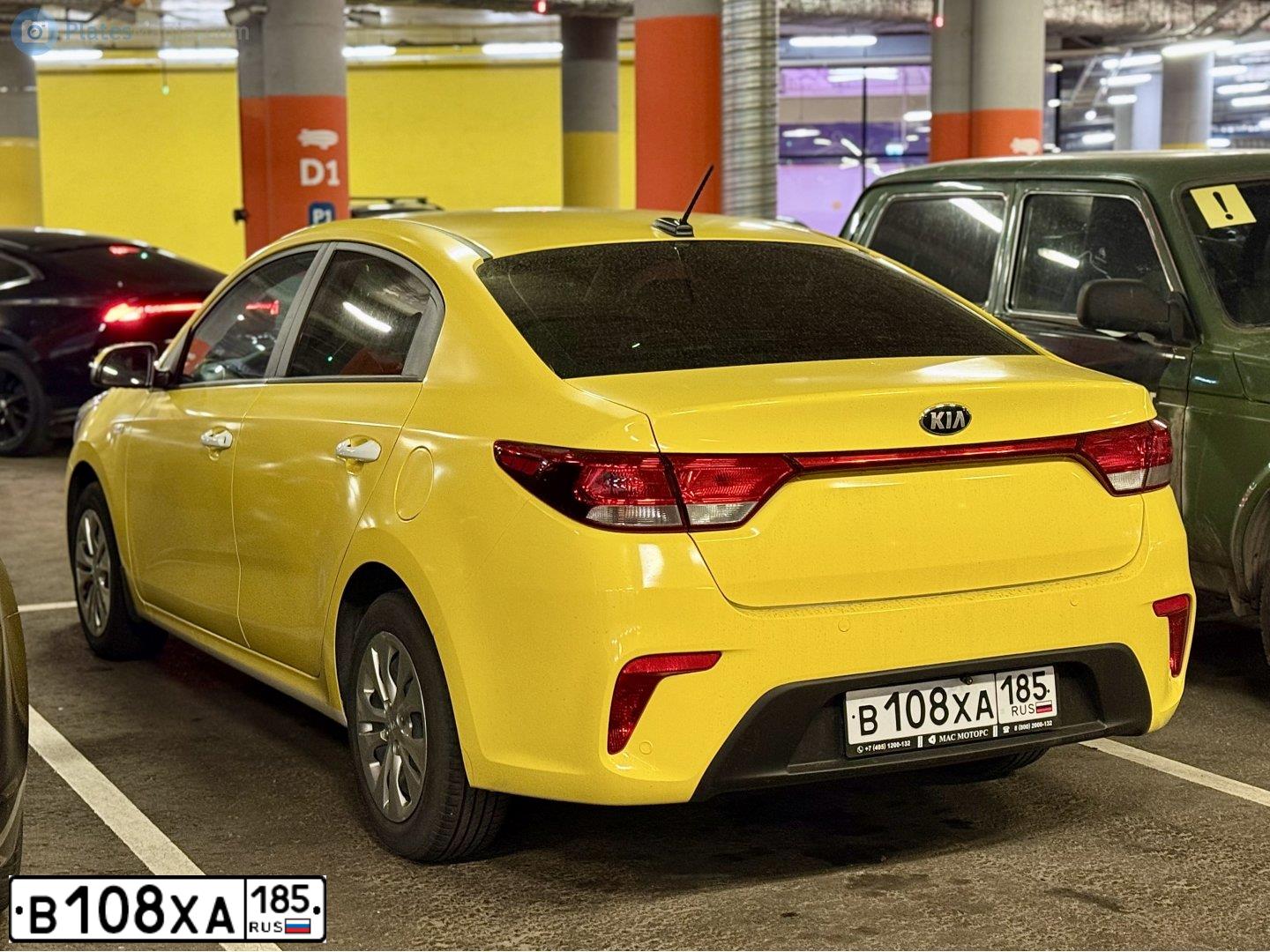 Фото автомобиля KIA RIO, 2020 — госномер В108ХА185. Цвет: Белый