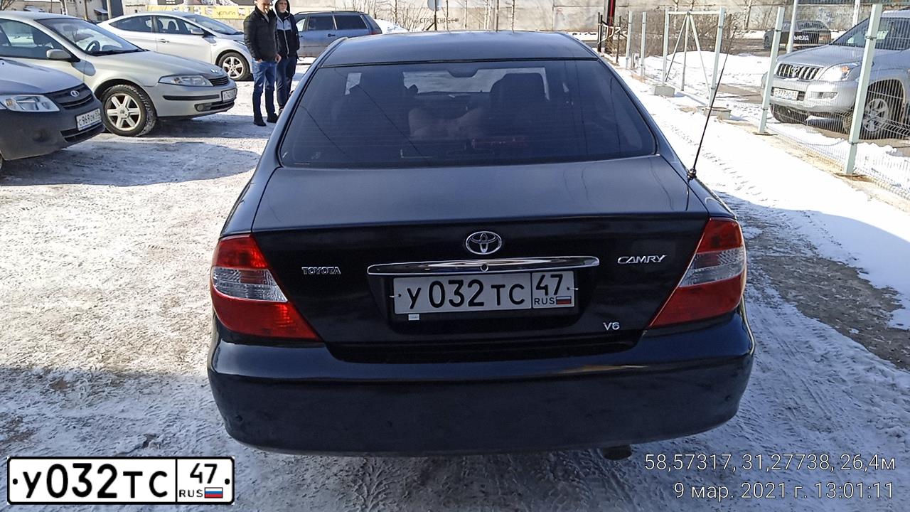 Фото автомобиля TOYOTA CAMRY, 2002 — госномер К508АХ53. Цвет: ЧЕРНЫЙ