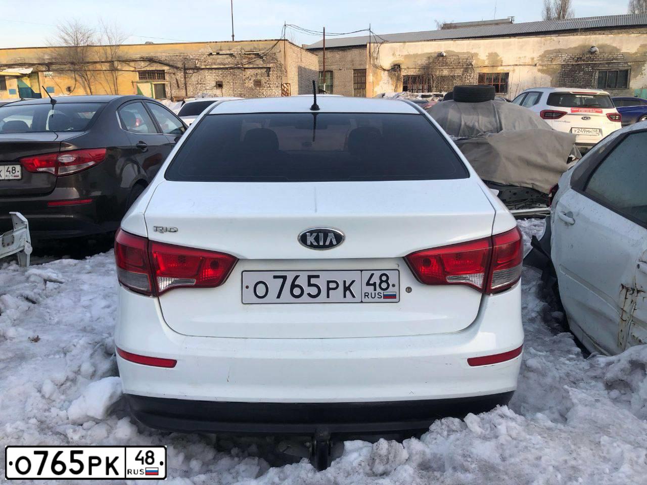Фото автомобиля KIA RIO, 2016 — госномер О765РК48
