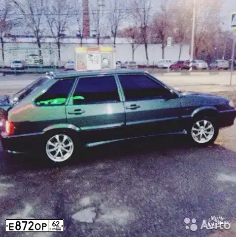Фото автомобиля LADA 2114 SAMARA, 2008 — госномер Е872ОР62. Цвет: СЕРО-СИНЕ-ЗЕЛЕНЫЙ