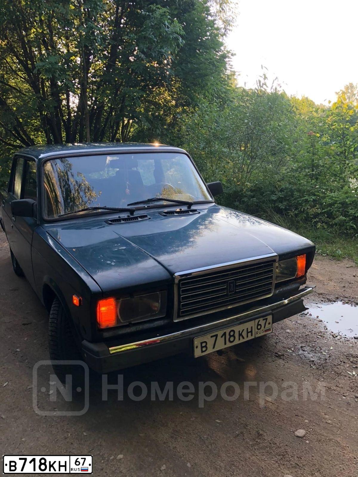 Фото автомобиля LADA 2107, 2004 — госномер В718КН67. Цвет: СИНЕ-ЗЕЛЕНЫЙ