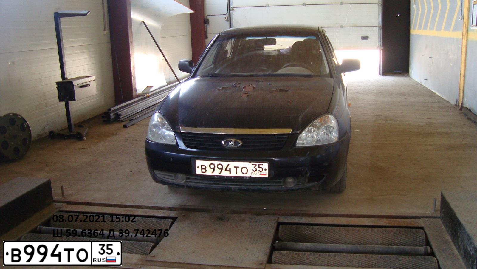 Фото автомобиля LADA 2170 PRIORA, 2008 — госномер М362ОК35. Цвет: Сине-Черный