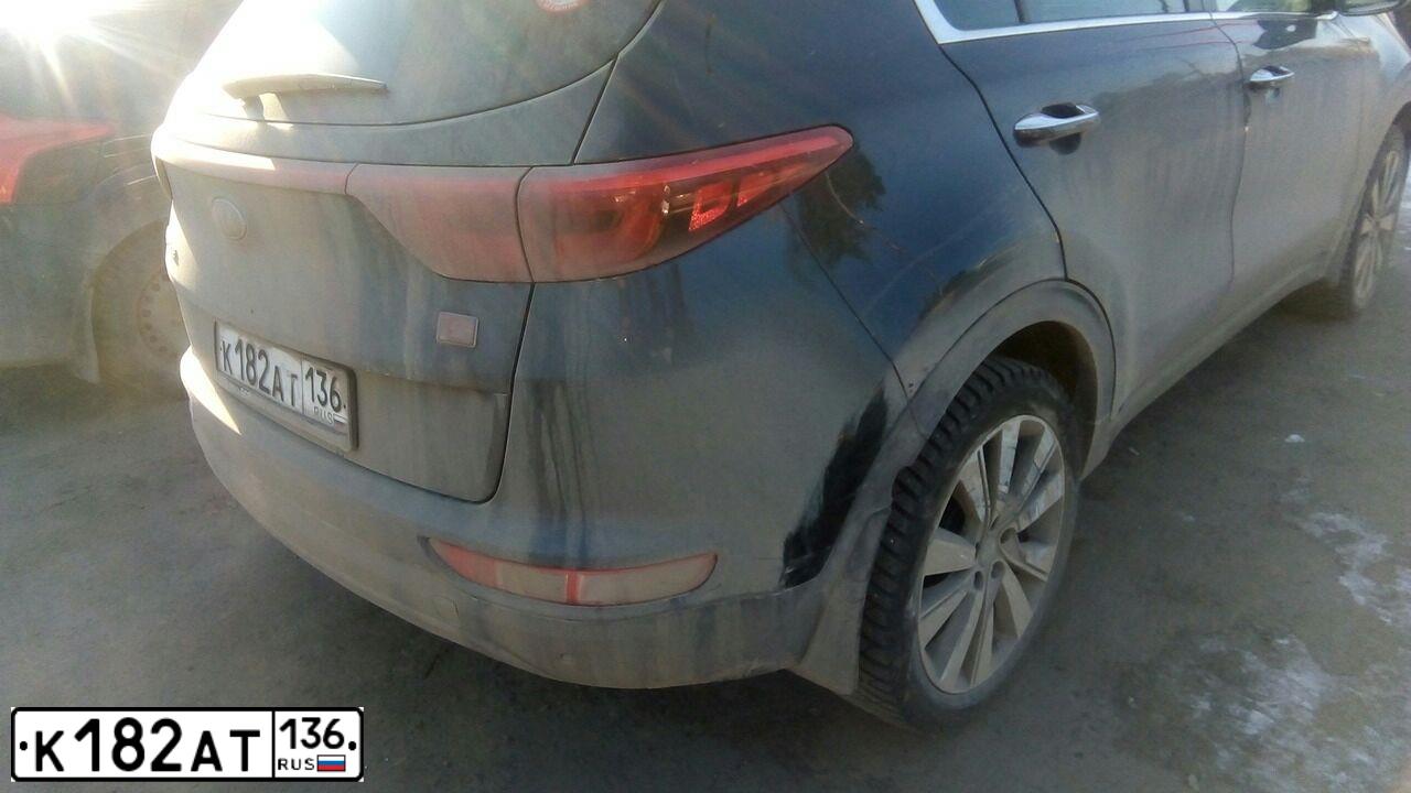Фото автомобиля KIA SPORTAGE, 2017 — госномер К182АТ136. Цвет: ЧЕРНЫЙ ПЕРЛАМУТР