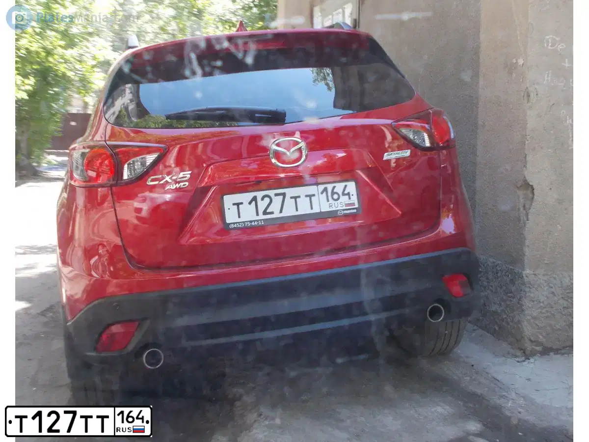 Фото автомобиля MAZDA CX-5, 2017 — госномер Т127ТТ164. Цвет: КРАСНЫЙ