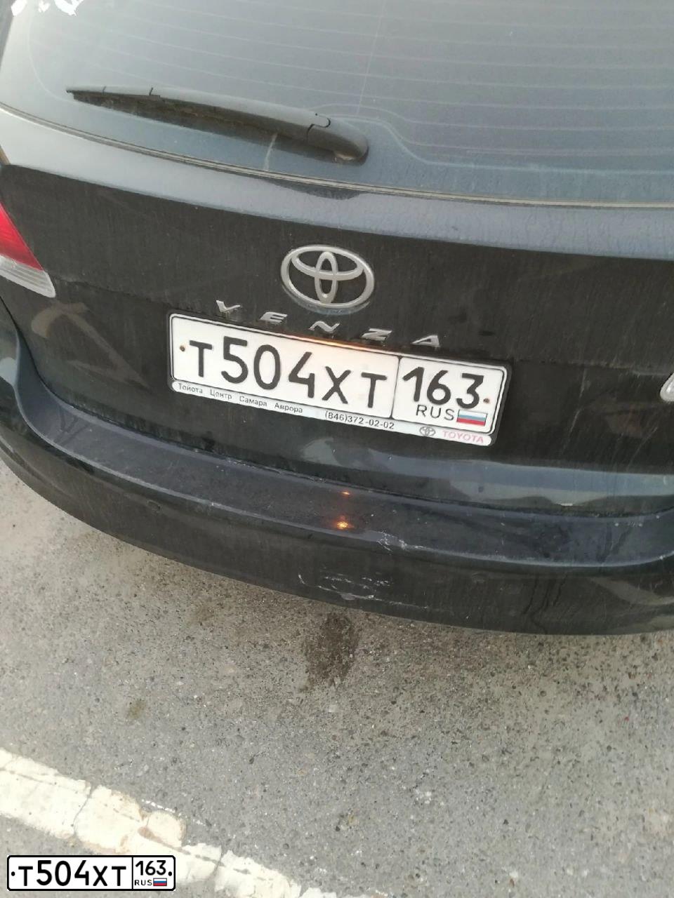 Фото автомобиля TOYOTA VENZA, 2013 — госномер Т504ХТ163. Цвет: ЧЕРНЫЙ