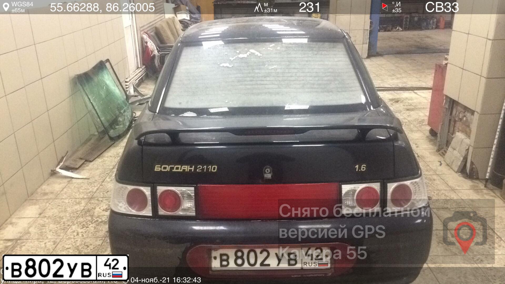Фото автомобиля BOGDAN 2110/2111, 2010 — госномер В802УВ42. Цвет: ЧЕРНЫЙ
