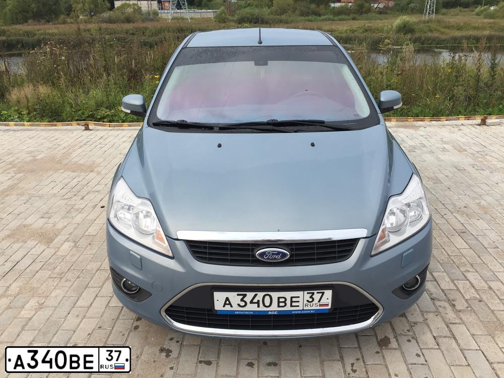 Фото автомобиля FORD FOCUS, 2008 — госномер А340ВЕ37. Цвет: СЕРО-ГОЛУБОЙ