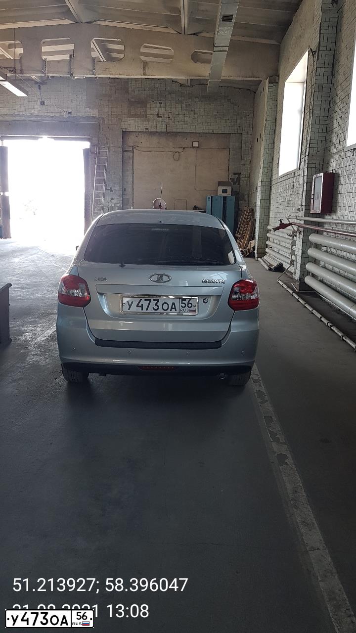 Фото автомобиля LADA 2191 GRANTA, 2014 — госномер У473ОА56. Цвет: СЕРЕБРИСТЫЙ
