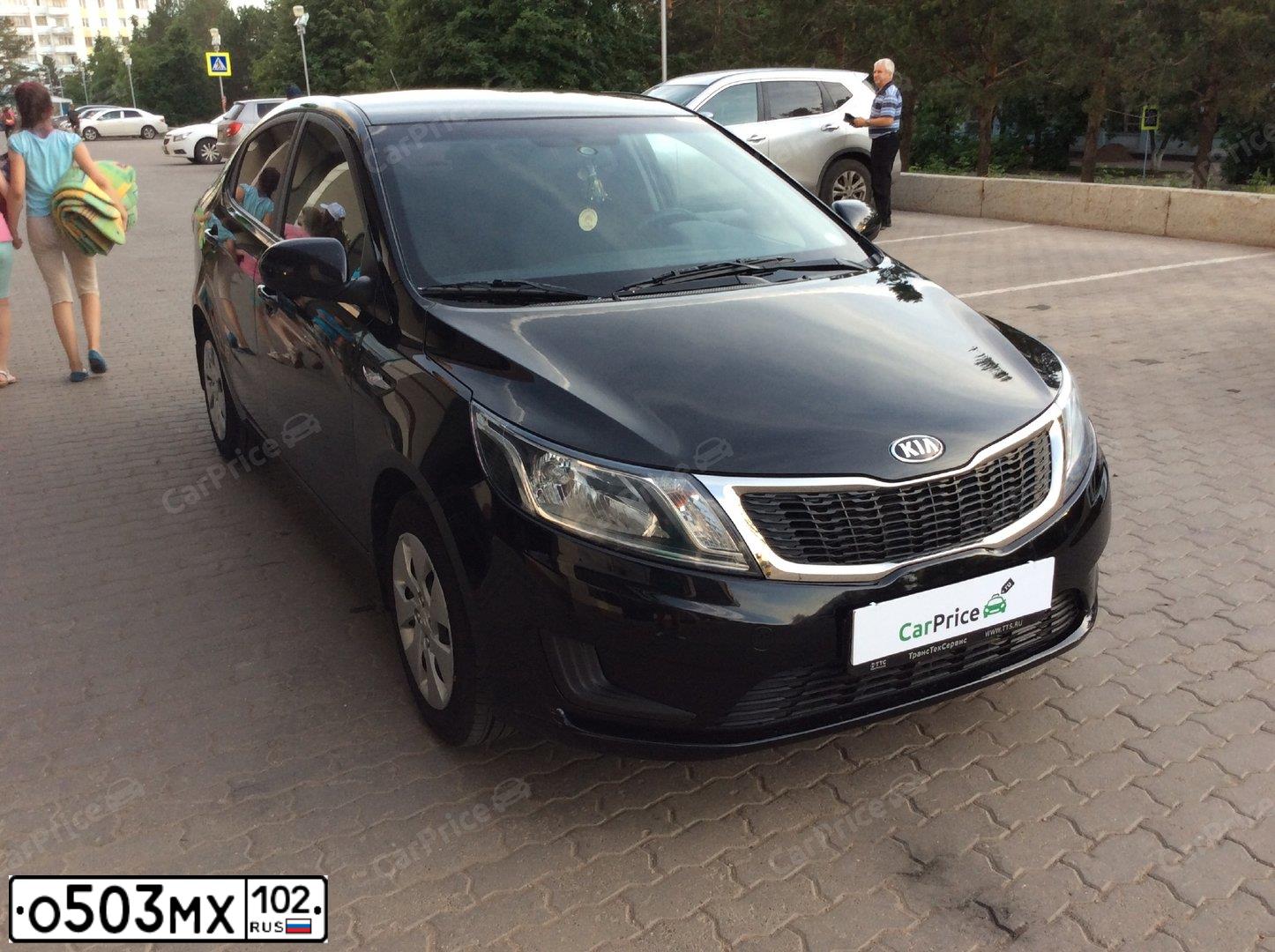 Фото автомобиля KIA RIO, 2013 — госномер О503МХ102. Цвет: ЧЕРНЫЙ