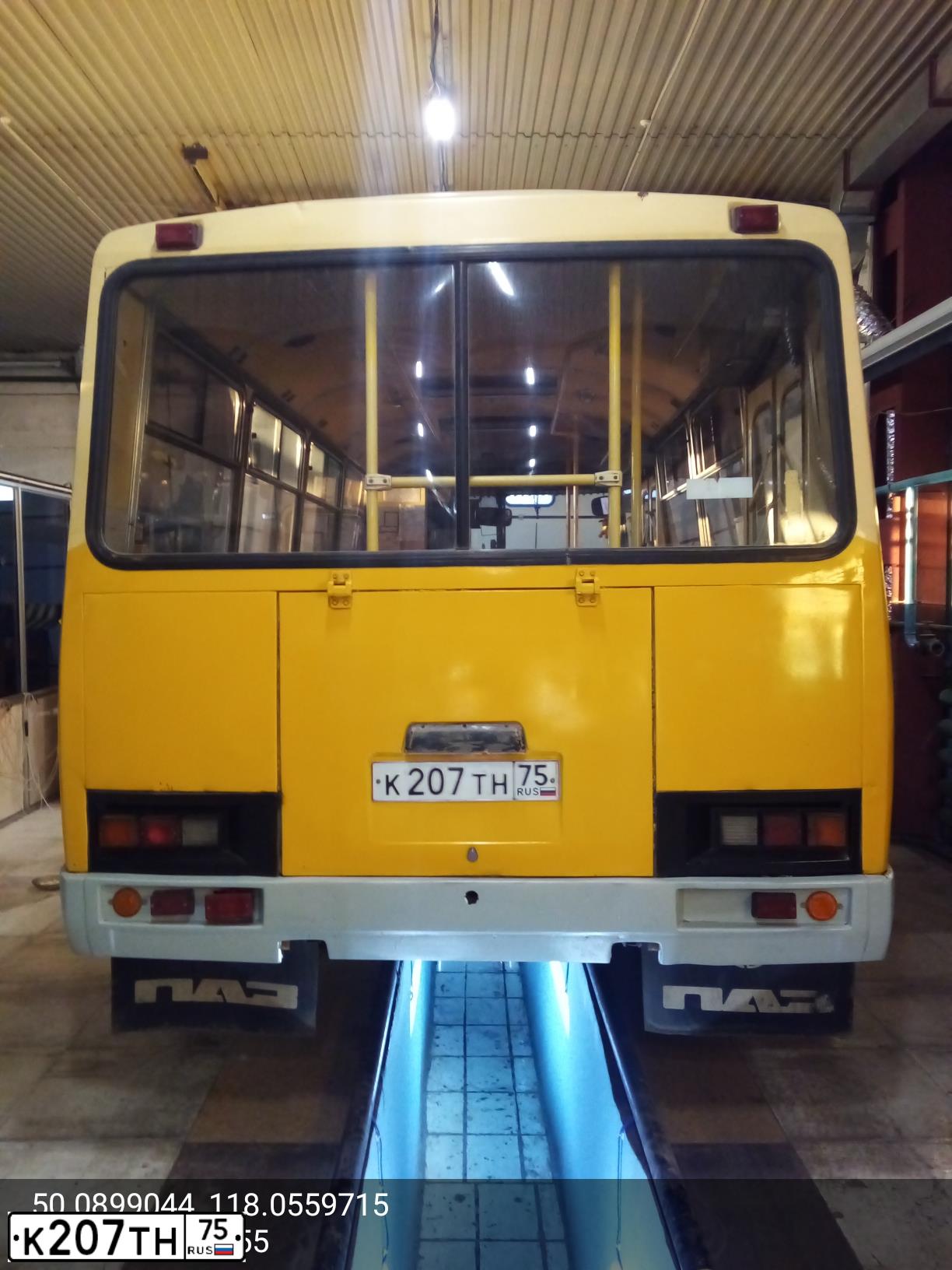 Фото автомобиля PAZ 3205, 2007 — госномер К207ТН75. Цвет: БЕЖЕВЫЙ