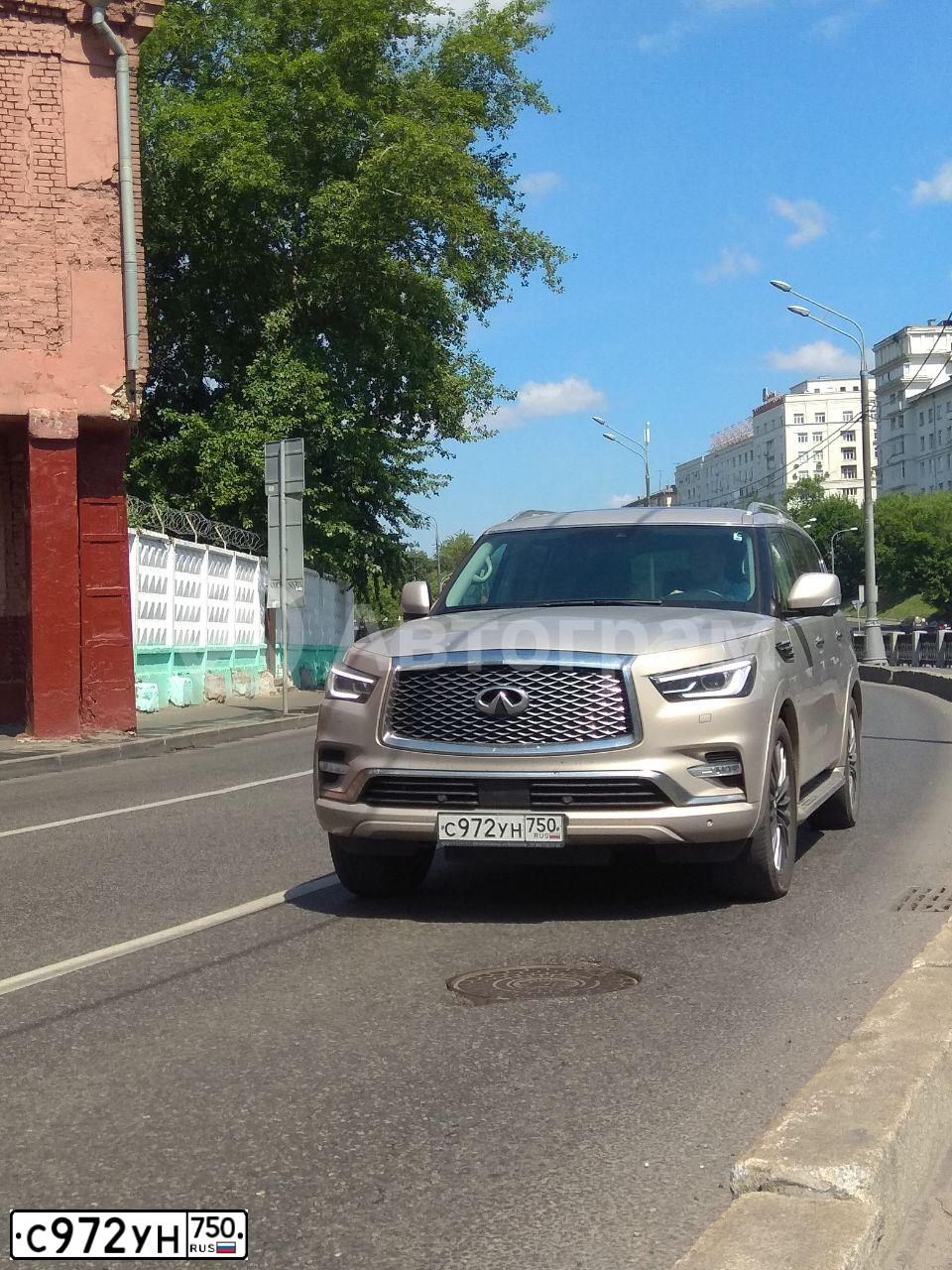 Фото автомобиля INFINITI I QX80 QX56, 2018 — госномер А398МЕ797. Цвет: БЕЖЕВЫЙ