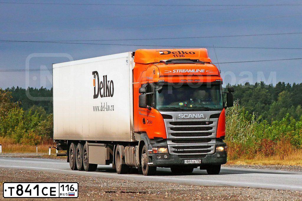 Фото автомобиля SCANIA SERIE R /4X2/, 2014 — госномер А953ХО716. Цвет: Оранжевый