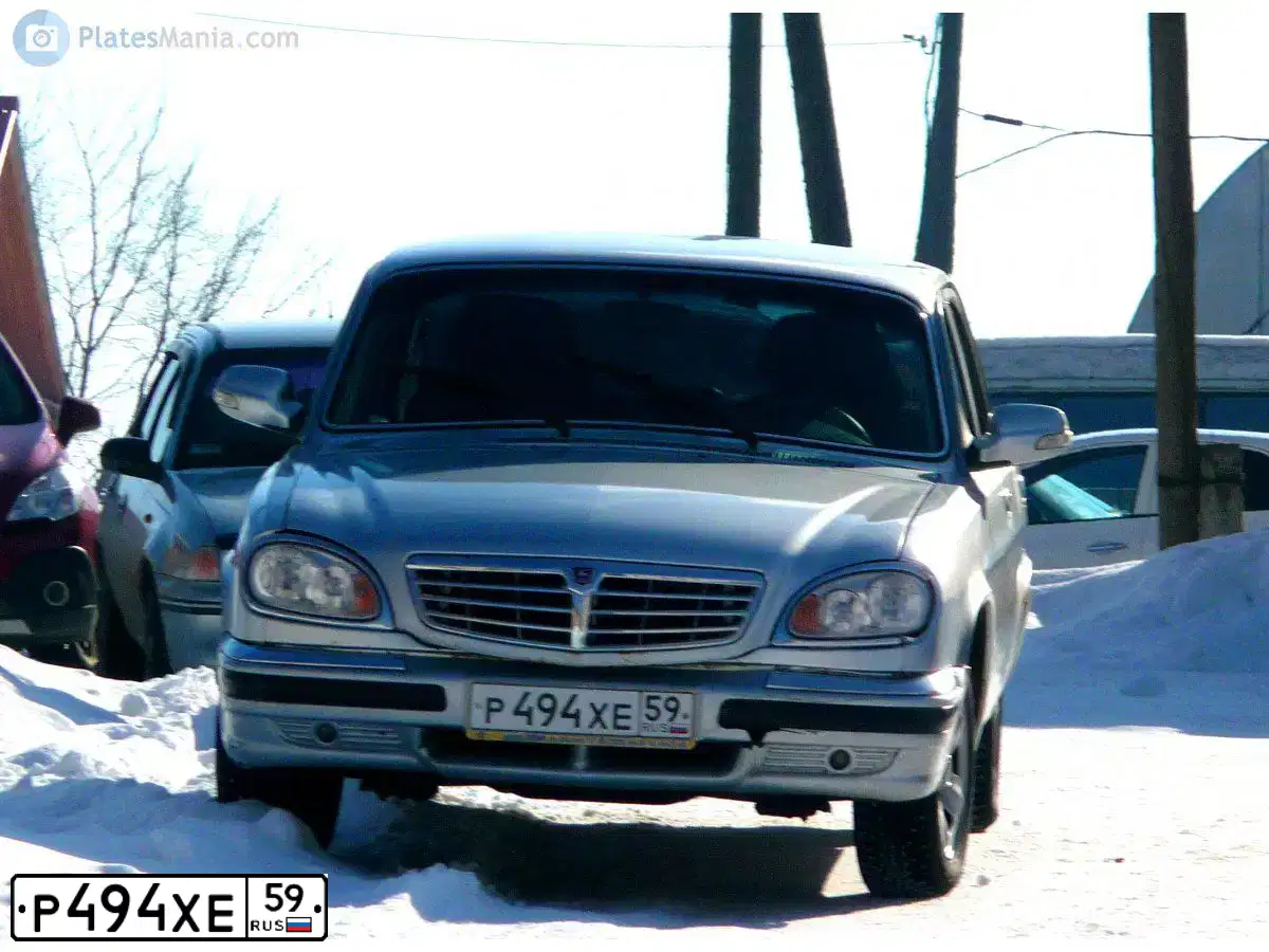 Фото автомобиля GAZ 3110 WOLGA, 2008 — госномер Р494ХЕ59. Цвет: СЕРЕБРИСТЫЙ МЕТАЛЛИК