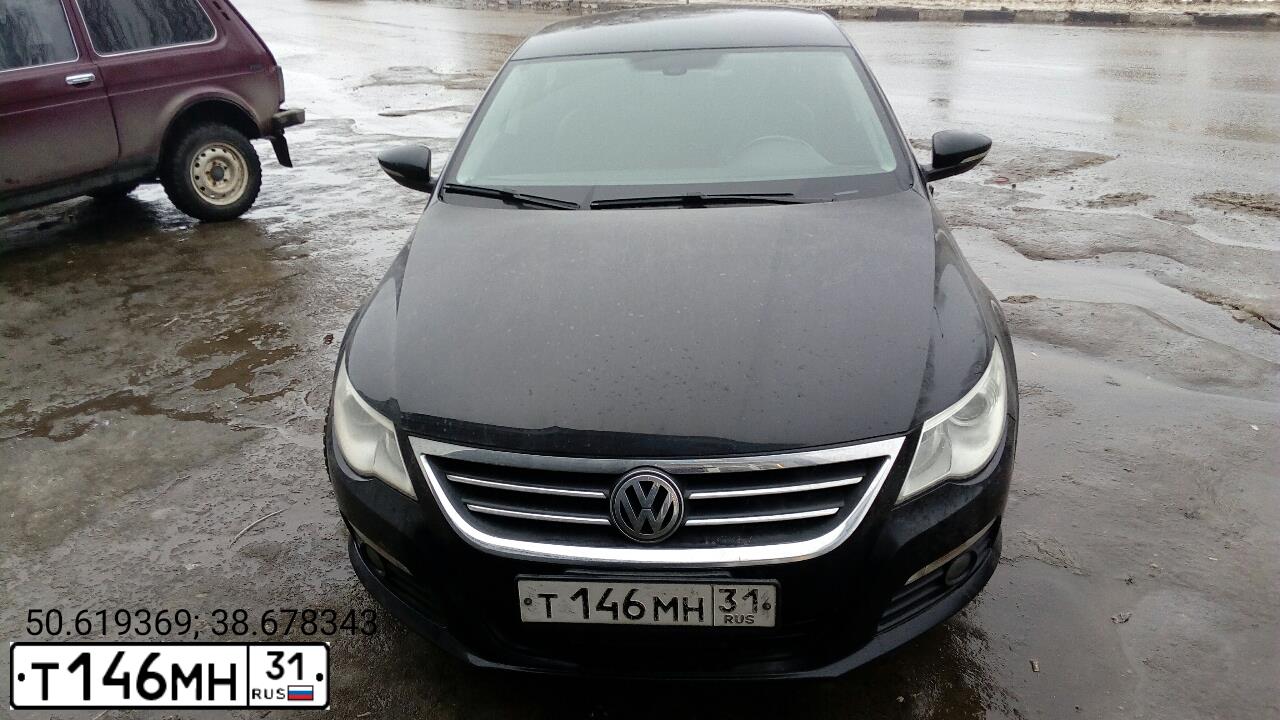Фото автомобиля VOLKSWAGEN PASSAT CC, 2008 — госномер Х579ТА31. Цвет: ЧЕРНЫЙ