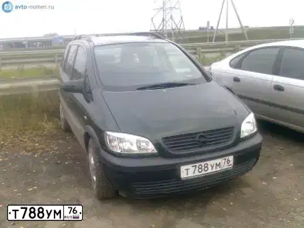 Фото автомобиля OPEL ZAFIRA, 2000 — госномер Т788УМ76. Цвет: Темно-зеленый