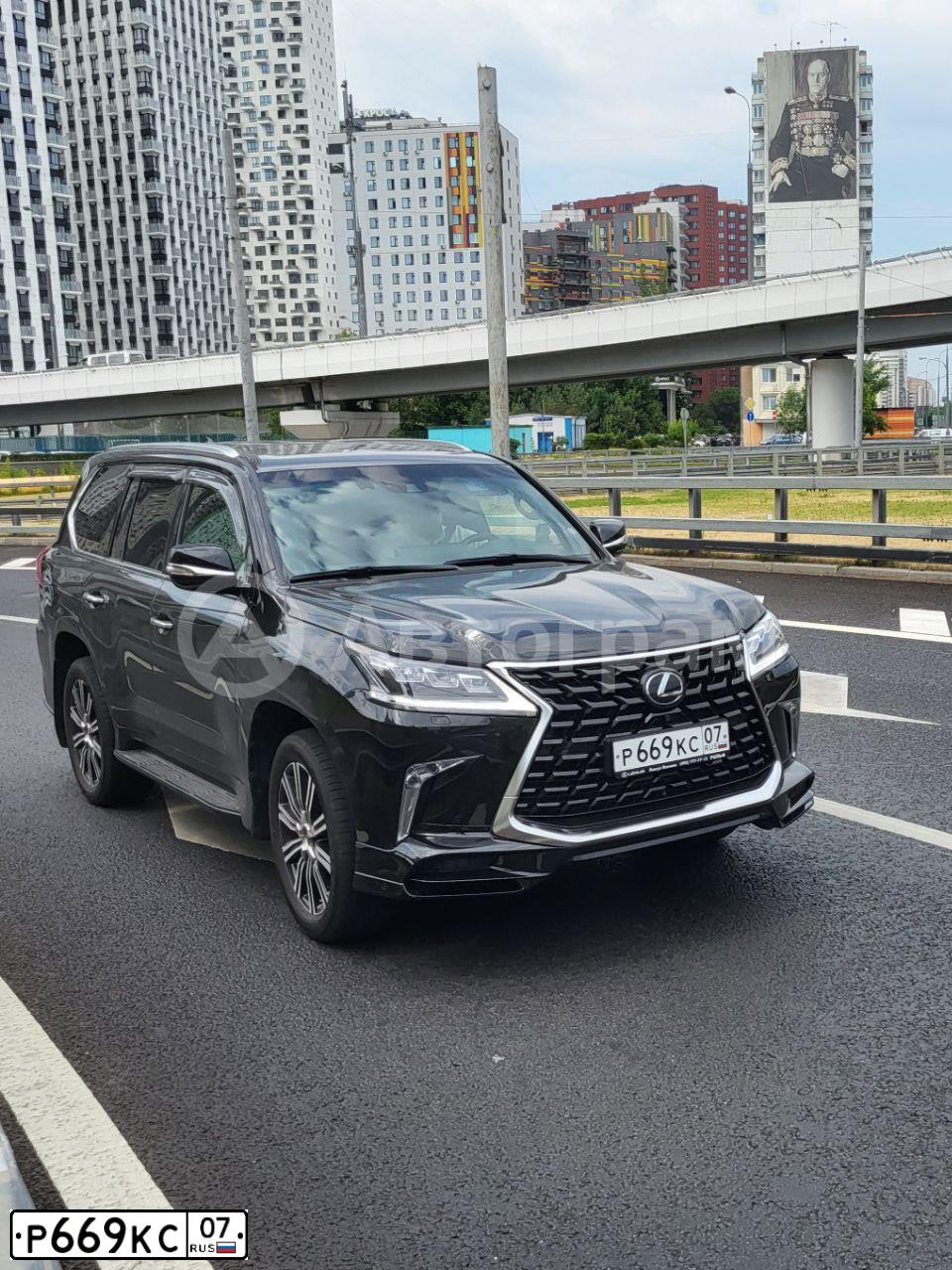 Фото автомобиля LEXUS LX570 URJ201L GNZGКW, 2021 — госномер Р669КС07. Цвет: ЧЕРНЫЙ