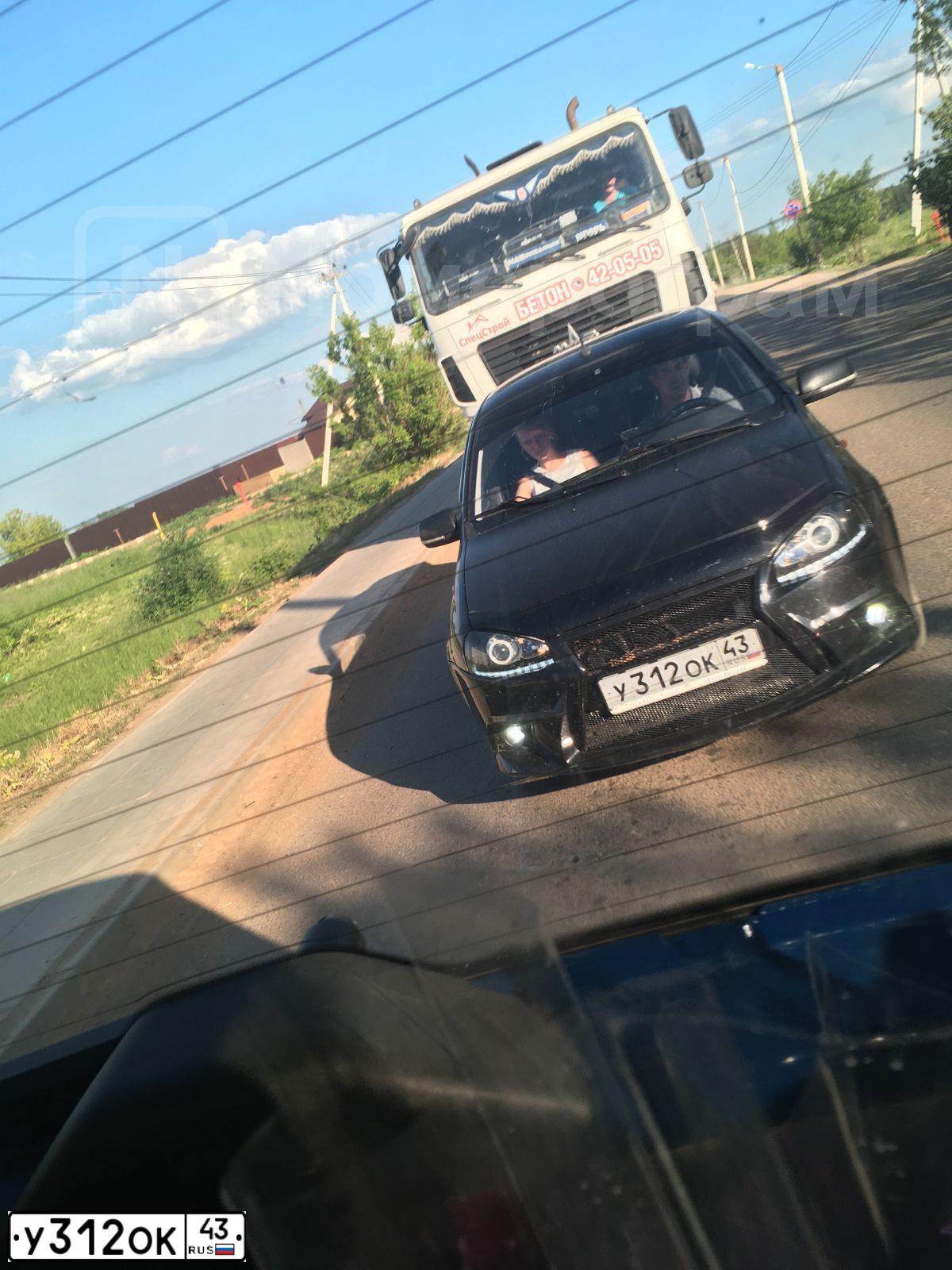 Фото автомобиля LADA 1119 KALINA, 2013 — госномер У312ОК43. Цвет: Сине-Черный