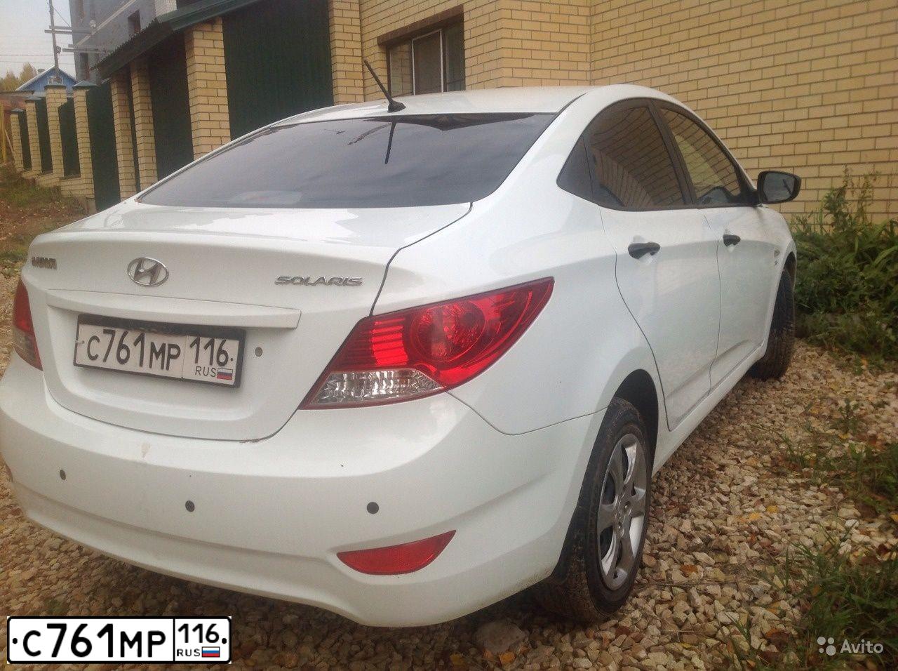 Фото автомобиля HYUNDAI SOLARIS, 2012 — госномер С761МР116. Цвет: Белый