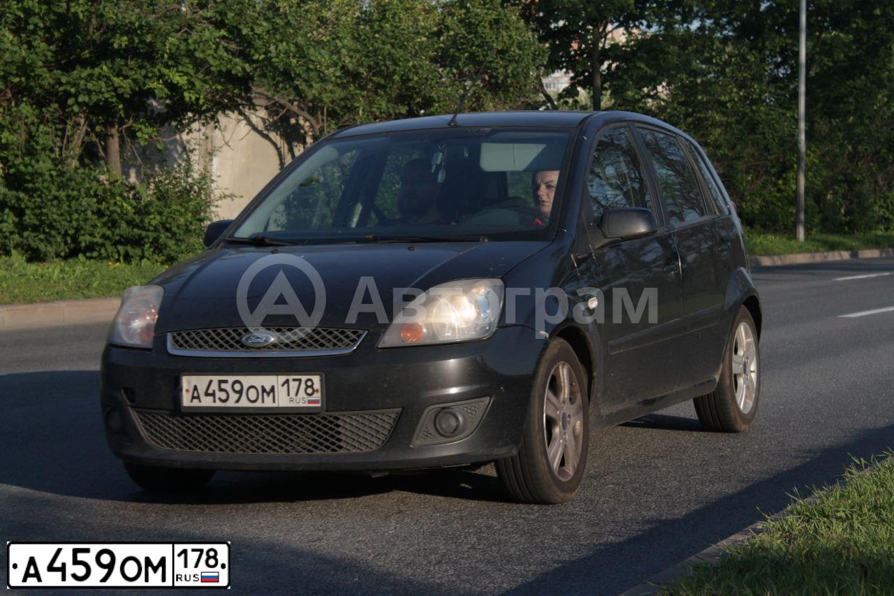 Фото автомобиля FORD FIESTA / ASPIRE, 2008 — госномер А459ОМ178. Цвет: ЧЕРНЫЙ