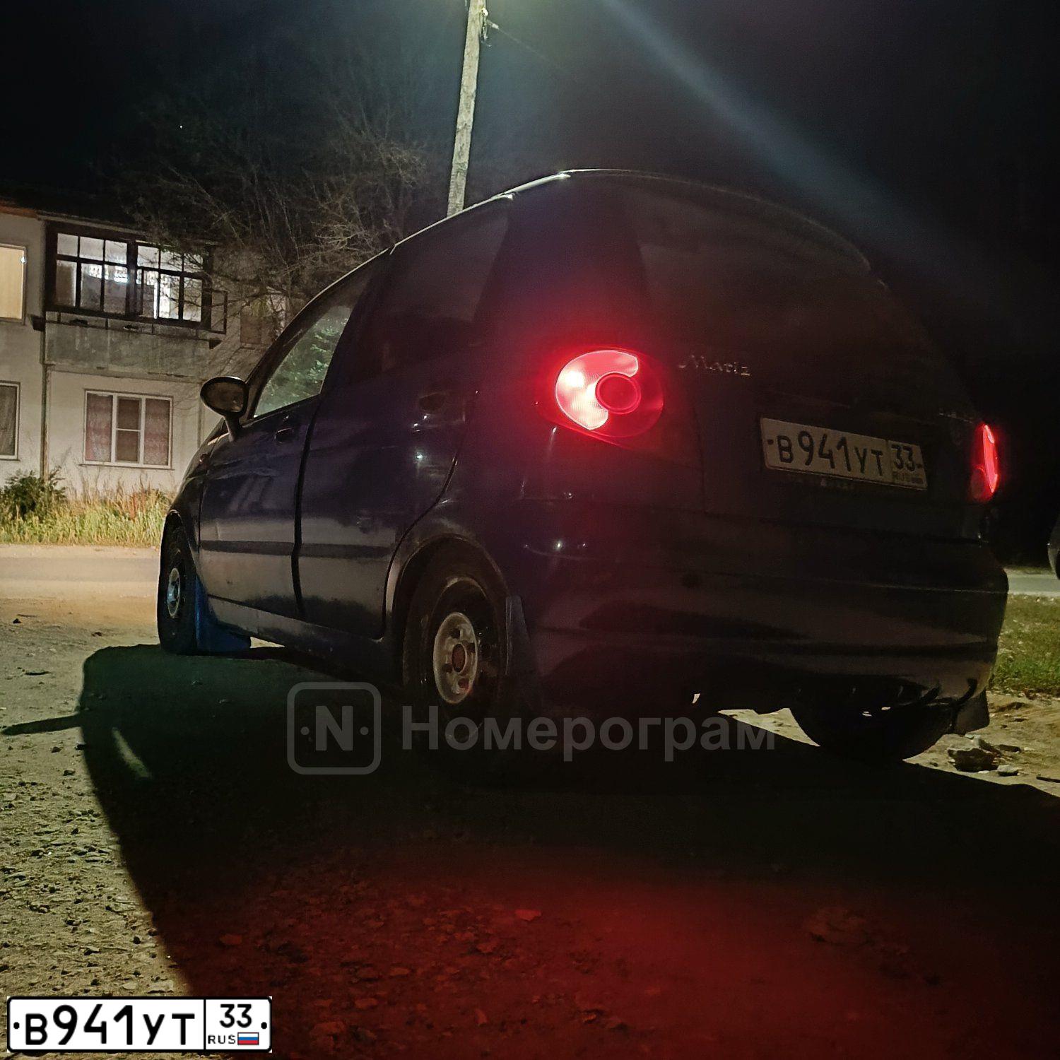 Фото автомобиля DAEWOO MATIZ, 2004 — госномер В941УТ33. Цвет: СИНИЙ