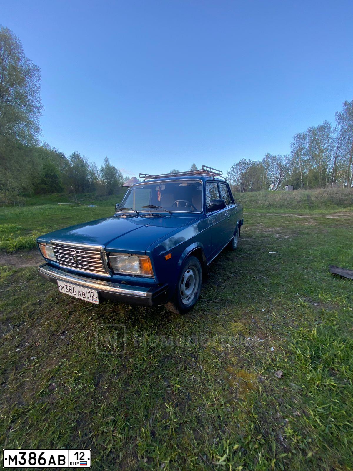 Фото автомобиля LADA 2107, 2004 — госномер М386АВ12. Цвет: Сине-зеленый