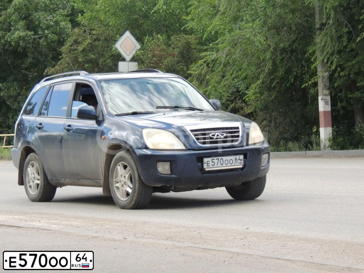 Фото автомобиля TAGAZ Z TINGO, 2008 — госномер Е570ОО64. Цвет: синий