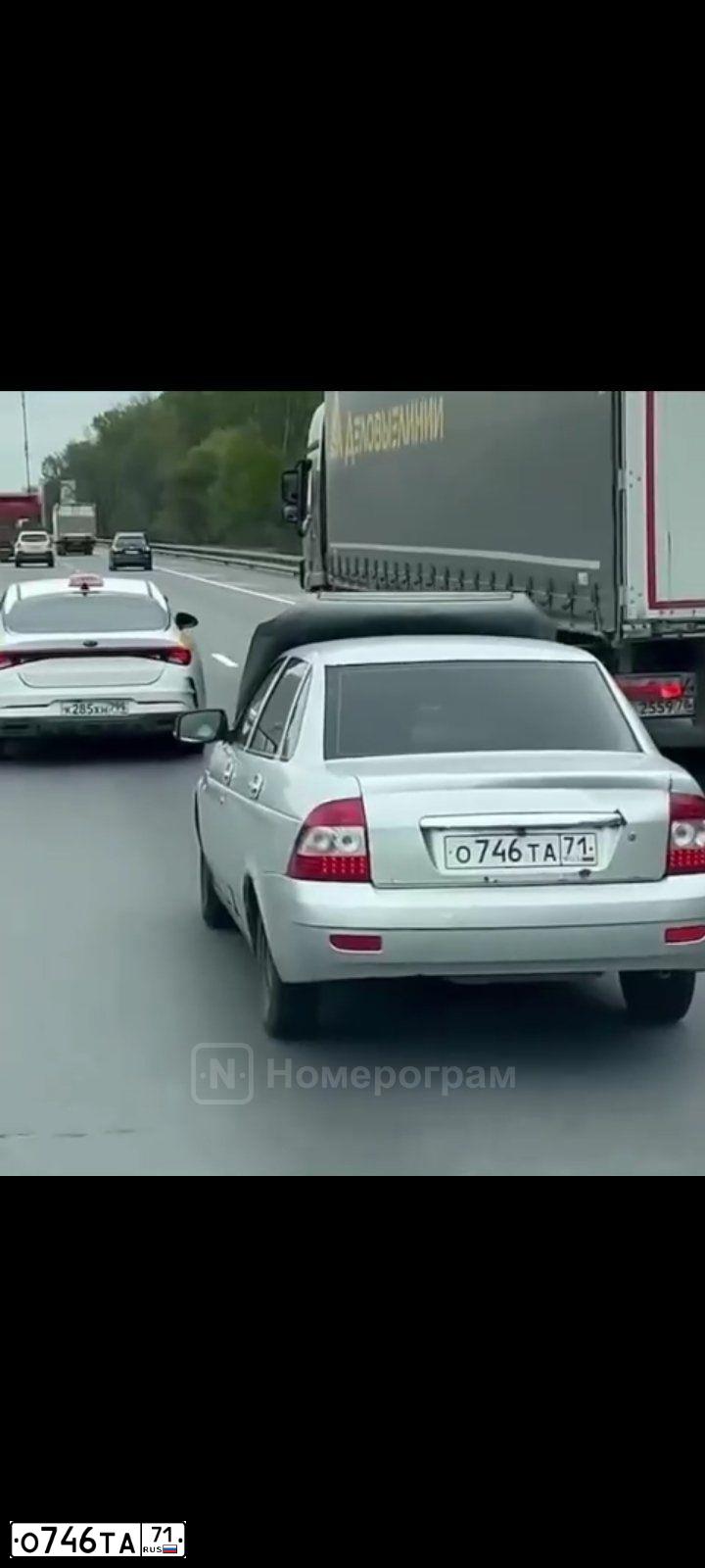 Фото автомобиля LADA 2170 PRIORA, 2008 — госномер О746ТА71. Цвет: Светло-Серебристый металлик