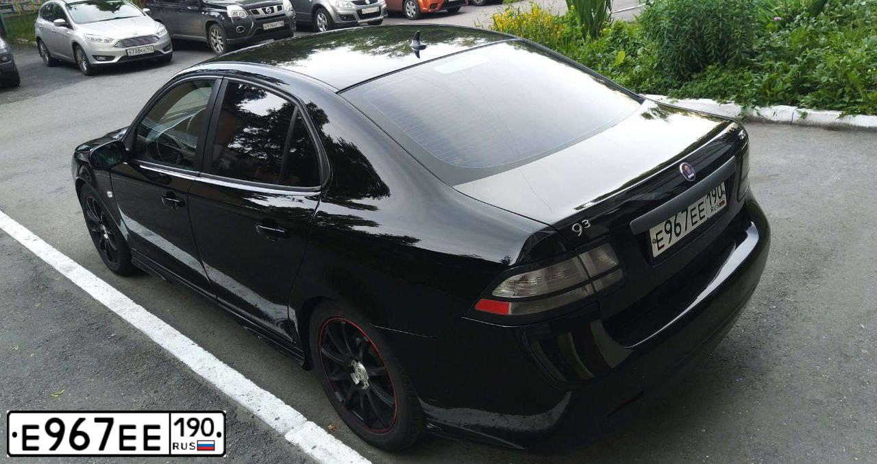 Фото автомобиля SAAB 9-3, 2008 — госномер К768КС77. Цвет: ЧЕРНЫЙ