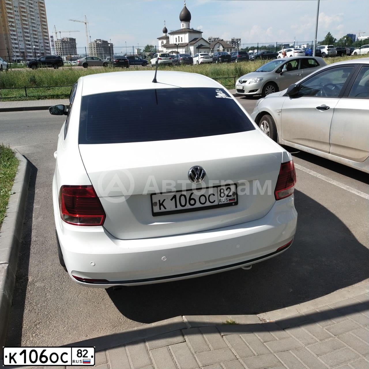 Фото автомобиля VOLKSWAGEN POLO, 2016 — госномер К106ОС82. Цвет: БЕЛЫЙ