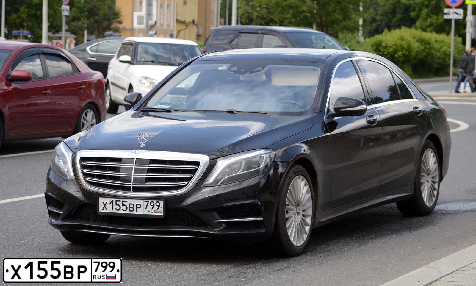 Фото автомобиля MERCEDES S-KLASSE, 2014 — госномер Х155ВР799. Цвет: ЧЕРНЫЙ