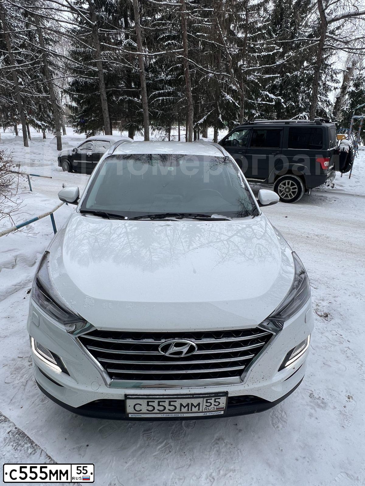 Фото автомобиля HYUNDAI TUCSON, 2019 — госномер С555ММ55. Цвет: БЕЛЫЙ