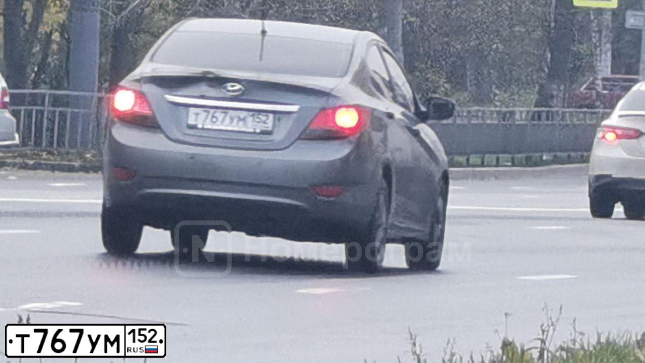 Фото автомобиля HYUNDAI SOLARIS, 2011 — госномер Т767УМ152. Цвет: ЧЕРНО-СЕРЫЙ